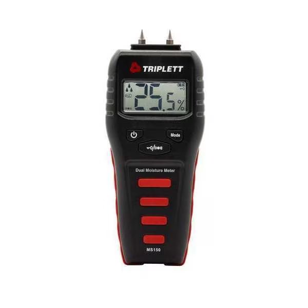 Moisture Meter, Pin/Pinless, 1inDepth, Triplett, Mfr#: MS150