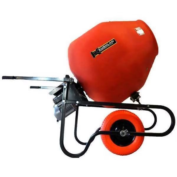 Wheelbarrow Mixer, Polyethylene Drum , Direct Drive, 1.5 HP, 115 V, 10 cu. Ft., Kushlan Products, Mfr#: 1000DDWB
