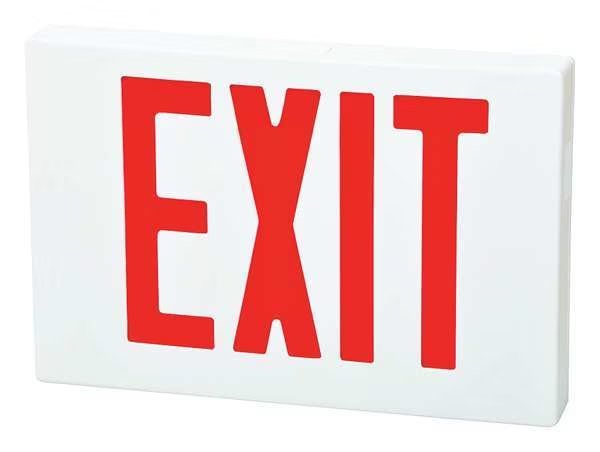 Exit Sign, LED, Red Letter, 8-1/4 in. H, Fulham, Mfr#: FHEX21WRAC