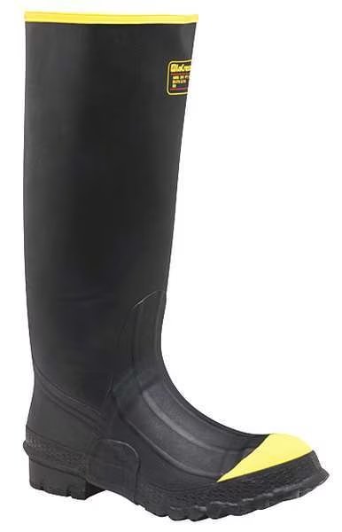 Size 13 Men's Steel Rubber Boot, Black, Lacrosse, Mfr#: 267220