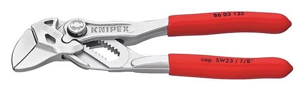 5 in Knipex Cobra Straight Jaw Plier Wrench Smooth, Plastic Grip