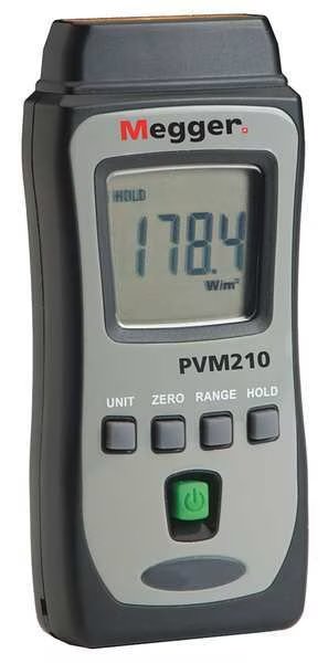 Irradiance Meter, 1999 W/m2, LCD, Megger, Mfr#: PVM210