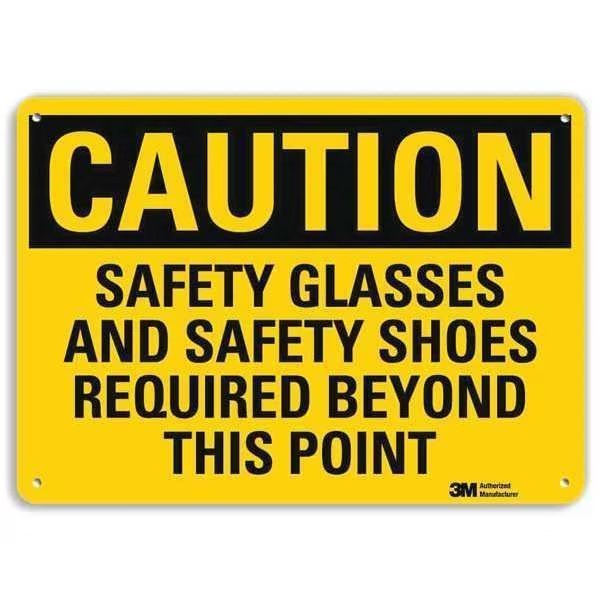 Plastic Caution Sign, 4 Holes, 14"x10", U4-1644-NP_14X10, Lyle, Mfr#: U4-1644-NP_14X10