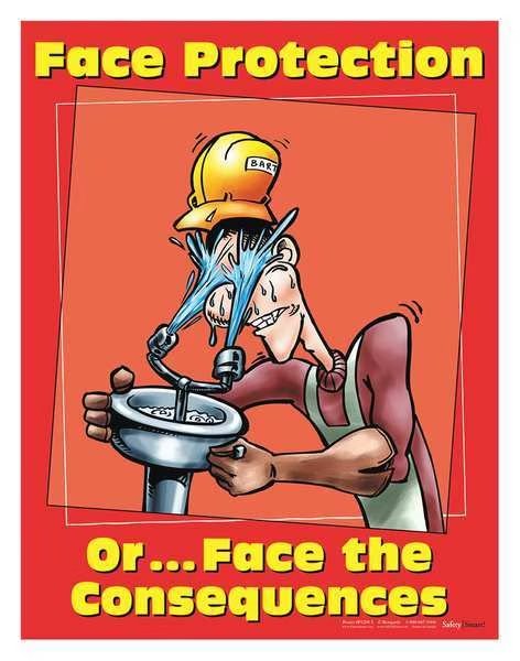Safety Poster, Face Protection, ENG, Safetyposter.Com, Mfr#: P1201