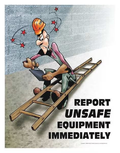 Safety Poster, Report Unsafe Equipment, EN, Safetyposter.Com, Mfr#: P0054