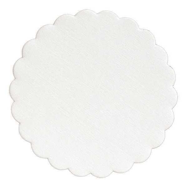 Budgetboard Coaster, 4" Diameter, White Scalloped Edge PK1000, Hoffmaster, Mfr#: 876082
