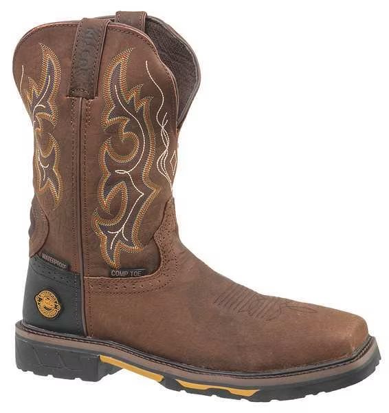 Work Boots, Brown, 11, D, PR, Justin Original Workboots, Mfr#: SE4625