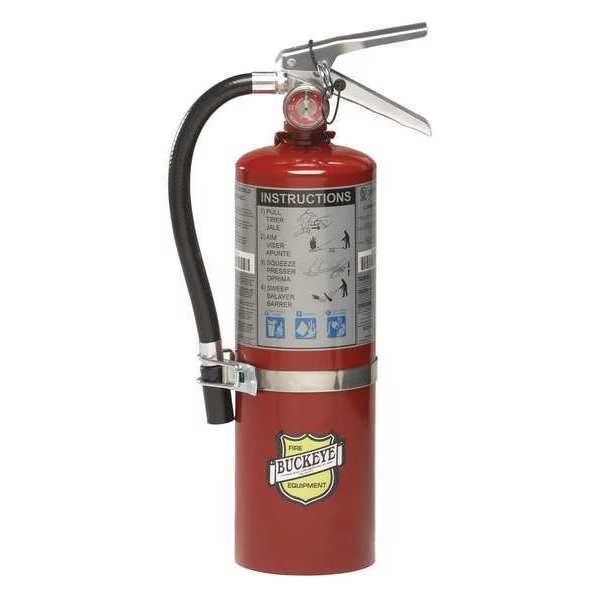 Fire Extinguisher, 3A:40B:C, Dry Chemical, 5 lb, Buckeye Fire Equipment, Mfr#: 25614