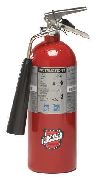 Fire Extinguisher, 5B:C, Carbon Dioxide, 5 lb, Buckeye Fire Equipment, Mfr#: 45100