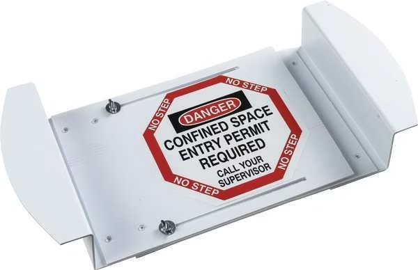 Manhole Cover Sign, Permit Required, Text, Brady, Mfr#: 43758