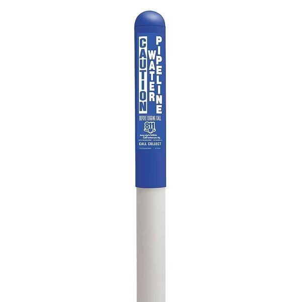 Utility Dome Marker, 66 in. H, Blue/White, Tapco, Mfr#: 113780B