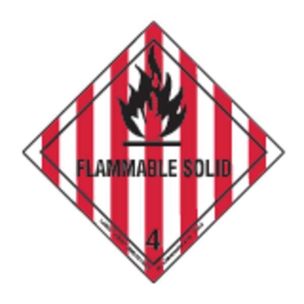 Flammable Solid Label, 100mmx100mm, 500, HML5, Labelmaster, Mfr#: HML5