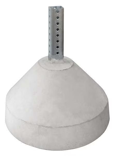 Concrete Base with Square Post Sleeve Galvanized, ft. Concrete; Galvanized Steel, Tapco, Mfr#: 105863