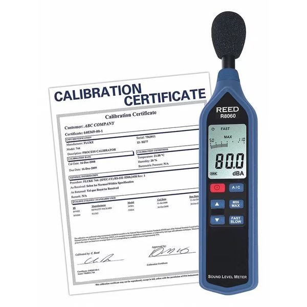 Sound Level Meter, Bargraph w/NIST, Reed Instruments, Mfr#: R8060-NIST