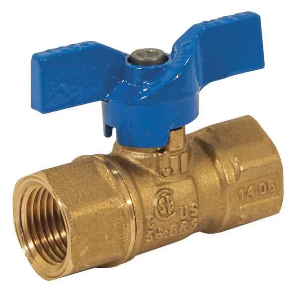 1/2" FNPT Brass Gas Ball Valve Inline, Jomar Valve, Mfr#: 101-403