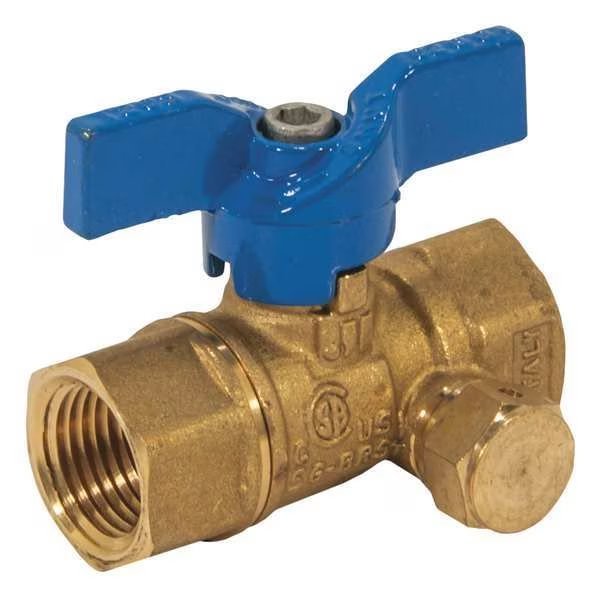 1/2" FNPT Brass Gas Ball Valve Inline, Jomar Valve, Mfr#: 102-303