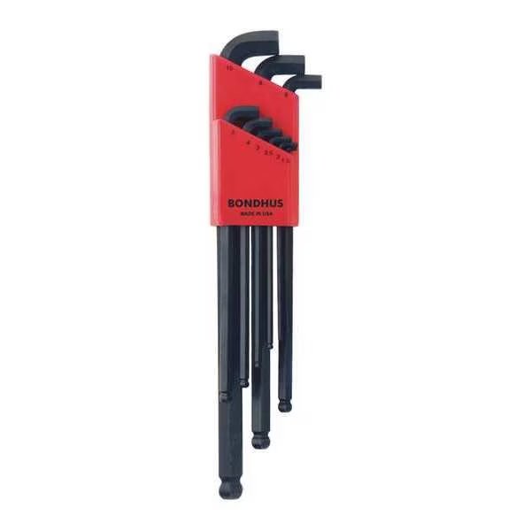 9 Piece Metric L-Shape Hex Key Set, 16599, Bondhus, Mfr#: 16599