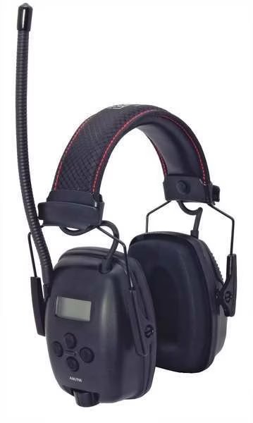 Over-the-Head Electronic Ear Muffs, 25 dB, Sync Radio, Black, Honeywell Howard Leight, Mfr#: 1030331