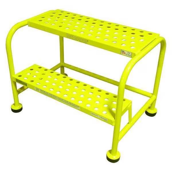 2 Steps, Steel Step Stand, 450 lb. Load Capacity, Yellow, Cotterman, Mfr#: 1002N2626A6E10B8C2P6