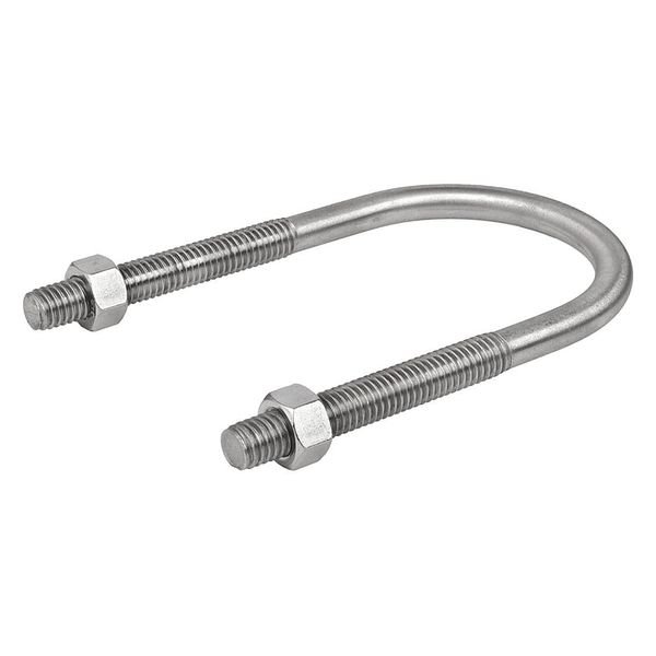 Round U-Bolt, 1/2"-13, 3 in Wd, 3 3/4 in Ht, Plain Stainless Steel, Calbrite, Mfr#: S62500UB00