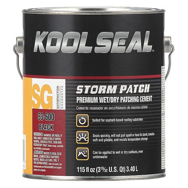 Roof Repair, 1 gal, Can, Black, Kool Seal, Mfr#: KS0083600-16
