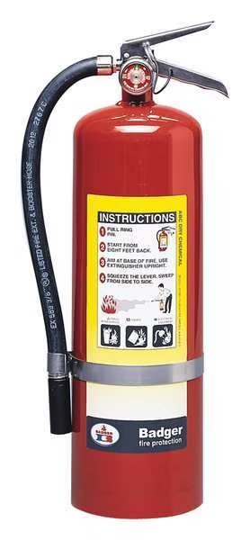 Fire Extinguisher, 4A:80B:C, Dry Chemical, 10 lb, Badger, Mfr#: B10M