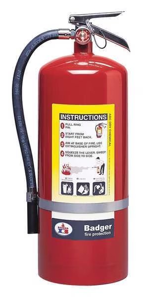 Fire Extinguisher, 6A:120B:C, Dry Chemical, 20 lb, Badger, Mfr#: B20M