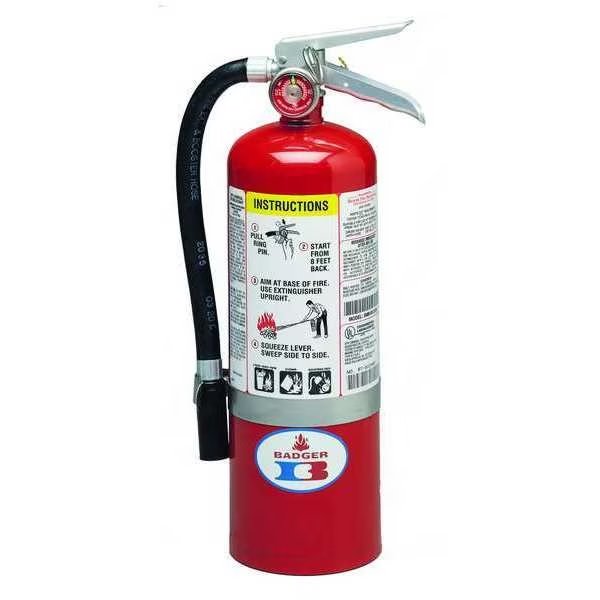 Fire Extinguisher, 3A:40B:C, Dry Chemical, 5 lb, BADGER, Mfr# 5MB-6H
