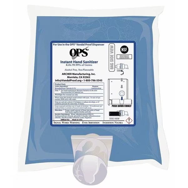 Instant Hand Sanitizer, 1000mL, Foam, PK2, Ops, Mfr#: 1405-03G