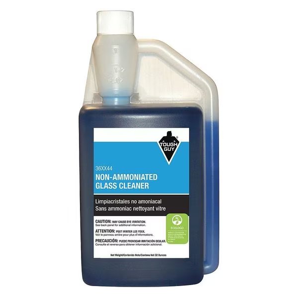 Liquid Glass Cleaner, 1 qt., Blue, Unscented, Bottle