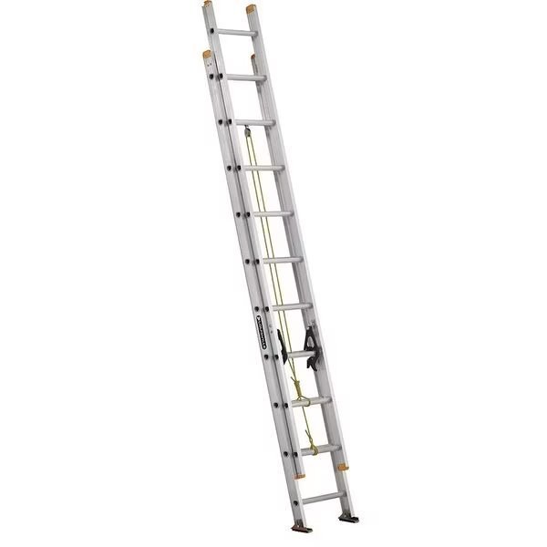 20 ft Aluminum Extension Ladder, 250 lb Load Capacity, Louisville, Mfr#: AE3220