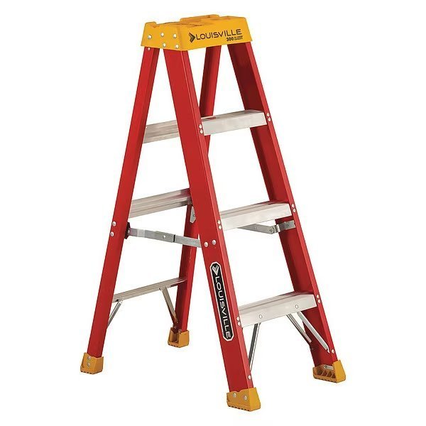 4 ft Fiberglass Stepladder, 300 lb Capacity, Louisville, Mfr#: L-3016-04