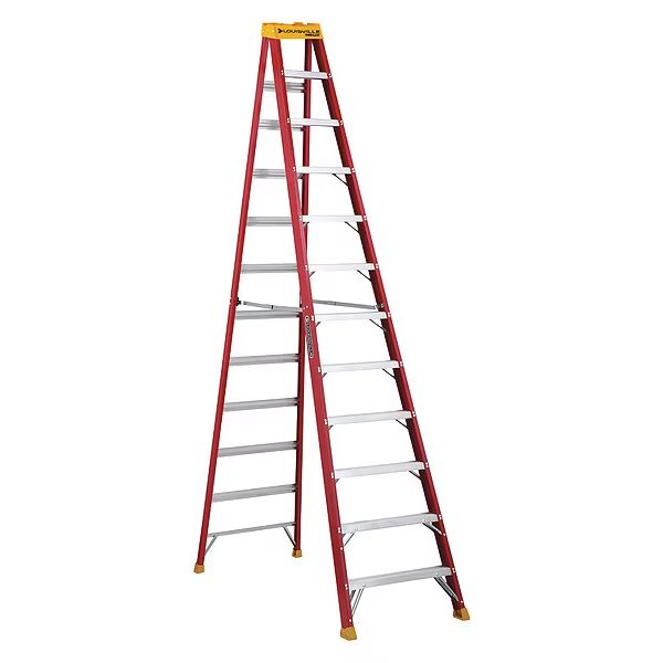 12 ft Fiberglass Stepladder, 300 lb Capacity, Louisville, Mfr#: L-3016-12