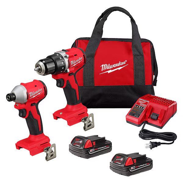 M18 Compact Brushless 2-Tool Combo Kit, Milwaukee Tool, Mfr#: 3692-22CT