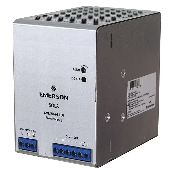 Din Rail Power Supply, 20 A, 480 W, Solahd, Mfr#: SVL2024100