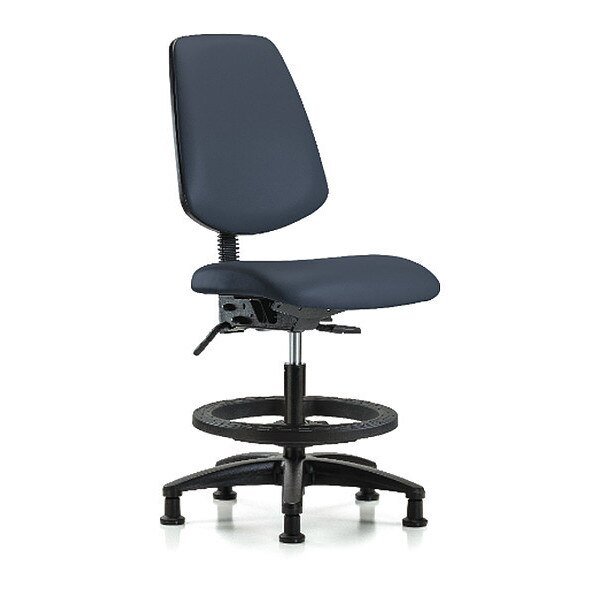 Medium Bench Chair, Vinyl, 22" to 29" Height, No Arms, Imperial Blue, Blue Ridge Ergonomics, Mfr#: BR-VMBCH-MB-RG-T1-A0-BF-RG-8582