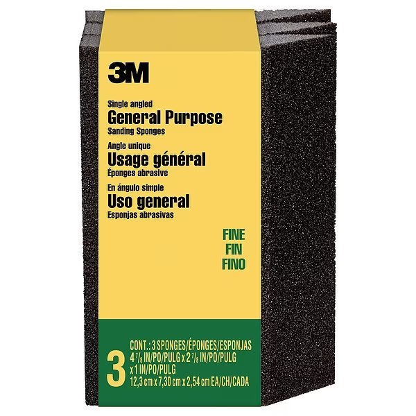 Single-Angle Sanding Sponge, 4 7/8" L, PK3, 3M, Mfr#: CP040-3PK