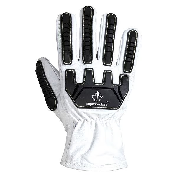 Leather Gloves, A5 Cut Level, White / White, M (8), Endura, Mfr#: 378GTXVBEM