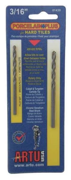 Porcelain Tile Drill Bit, 3/16 In, Artu, Mfr#: 01430
