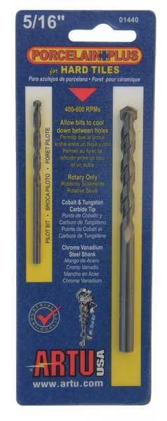 Porcelain Tile Drill Bit, 5/16 In, Artu, Mfr#: 01440