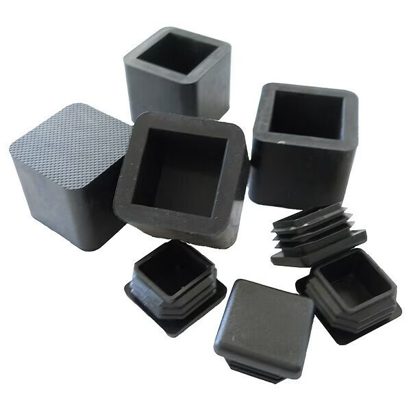 Replacement Square Rubber Tips and Plastic Inserts, For 1" Tube, Pack of 4, Ega, Mfr#: RUBTS-S