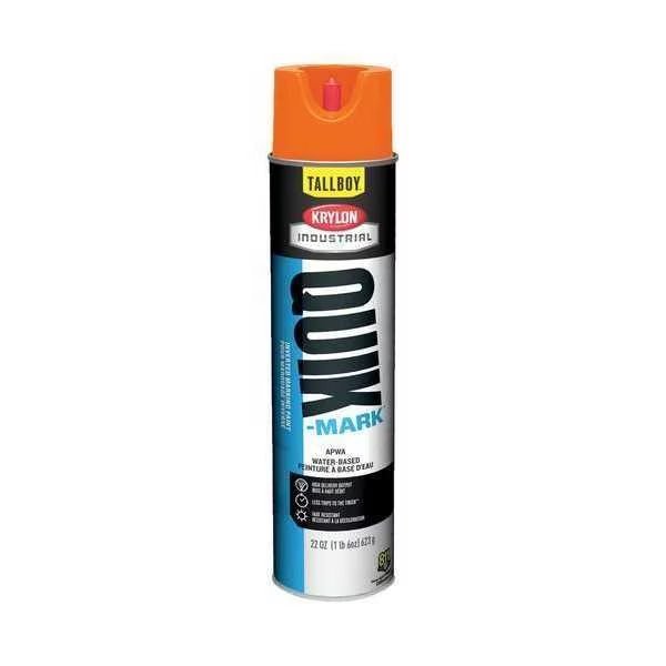 Inverted Marking Paint, 22 oz., Fluorescent Orange, Water -Based, Krylon Industrial, Mfr#: T03700004