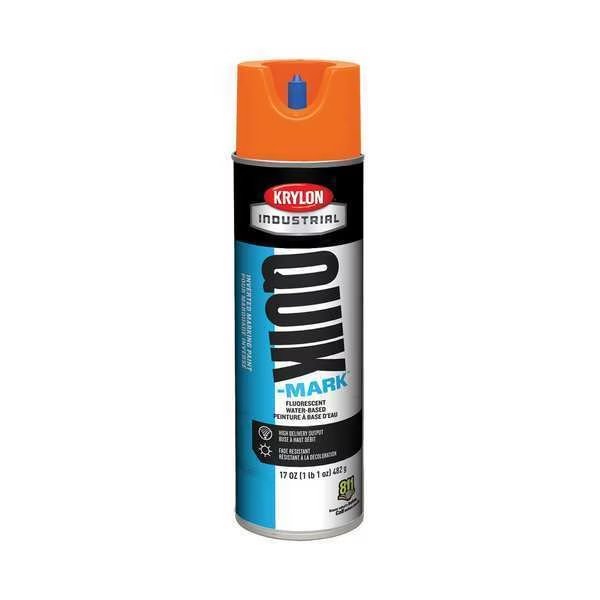 Inverted Marking Paint, 17 oz., Fluorescent Orange, Water -Based, Krylon Industrial, Mfr#: A03700004