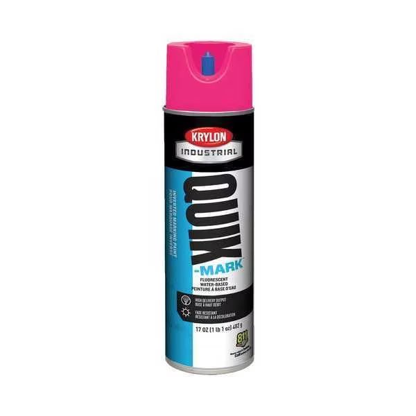 Inverted Marking Paint, 17 oz., Fluorescent Pink, Water -Based, Krylon Industrial, Mfr#: A03612004