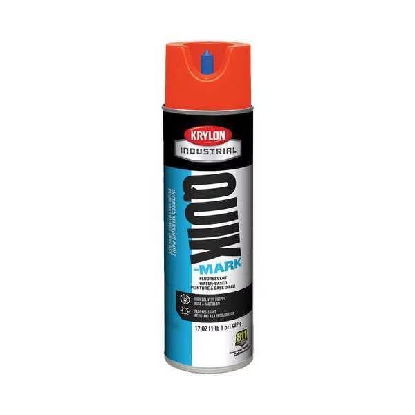 Inverted Marking Paint, 17 oz., Fluorescent Safety Red, Water -Based, Krylon Industrial, Mfr#: A03610004