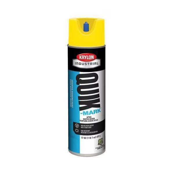 Inverted Marking Paint, 17 oz., High Visibility Yellow, Water -Based, Krylon Industrial, Mfr#: A03921004