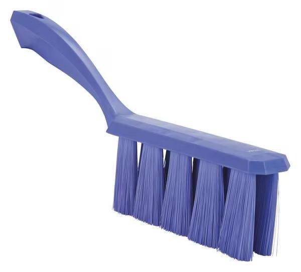 1 1/2 in W Bench Brush, Soft, 7 in L Handle, 6 1/2 in L Brush, Purple, Plastic, 13 in L Overall, Vikan, Mfr#: 45818
