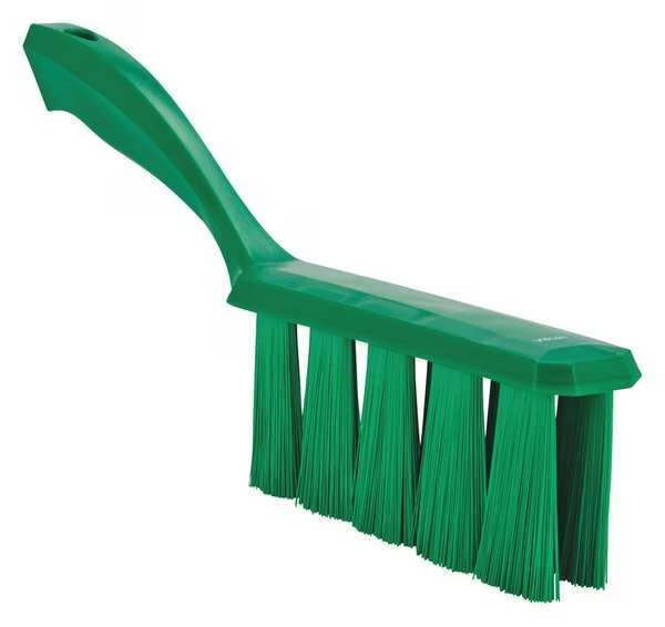 1 1/2 in W Bench Brush, Medium, 7 in L Handle, 6 1/2 in L Brush, Green, Plastic, 13 in L Overall, Vikan, Mfr#: 45852