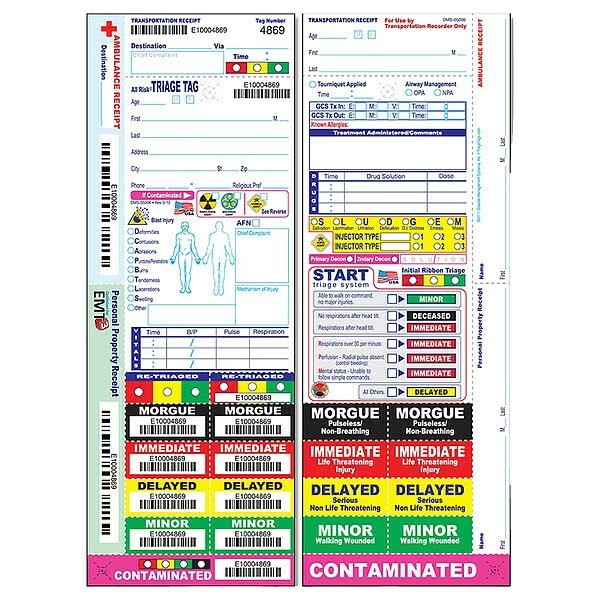 All Risk Triage Tags, PK50, Disaster Management Systems, Mfr#: DMS 05006