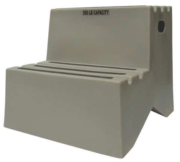 2 Steps, Plastic Step Stand, 500 lb. Load Capacity, Gray, Dpi, Mfr#: ST217-07